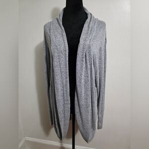 Maurices Light Gray Draped Cardigan